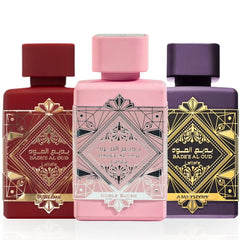 Bad'ee Al Oud Noble Blush, Amethyst & Sublime EDP Sprays 100ML (3.4 OZ) By Lattafa | Long Lasting, Floral, Luxurious Feminine Scents.