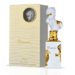 Her Confession Eau De Parfum Spray 100ML (3.4 OZ) by Lattafa | A Captivating Fusion of Cinnamon, White Florals & Musk, Finished with Rich Vanilla.