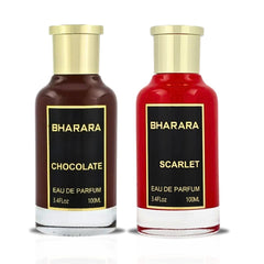Bharara Chocolate & Bharara Scarlet EDP Sprays 100ML (3.4 OZ) By BHARARA | A Luxurious Bundle Of Spice, Sweetness, Citrus & Florals. (BUNDLE)