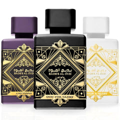 Bad'ee Al Oud Glory, Bad'ee Al Oud Amethyst & Bade’e Al Oud Honor & Glory EDP Sprays 100ML (3.4 OZ) By Lattafa | Three Captivating Scents, One Unforgettable You. (VALUE PACK)
