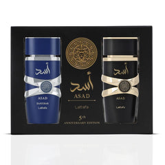 Asad & Asad Zanzibar Eau De Parfum Sprays 100ML (3.4 OZ) by Lattafa | Smoky Heat & Ocean Breeze—Bold Contrasts, One Signature Style. (Gift Set)