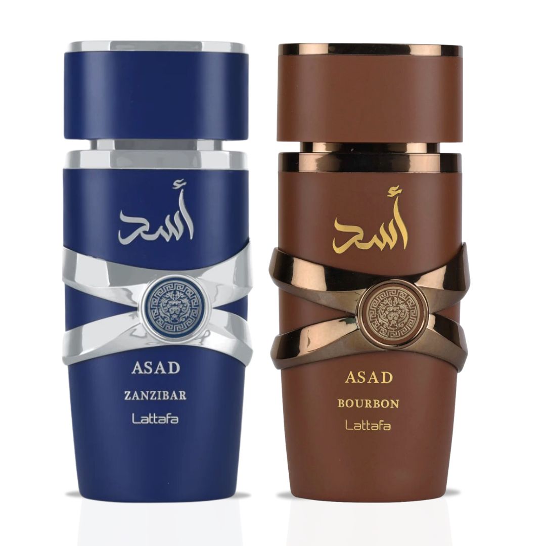 Asad Zanzibar & Asad Bourbon EDP Sprays 100ML (3.4 OZ) By Lattafa | A Bold, Spicy & Warm Bundle For The Adventurous Spirit. (ULTIMATE BUNDLE)