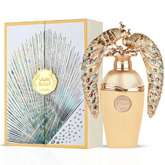 Afeef Eau De Parfum Spray 100ML (3.4 OZ) by Lattafa | An Exotic Fusion of Juicy Peach, Opulent Florals & Warm, Seductive Woods.