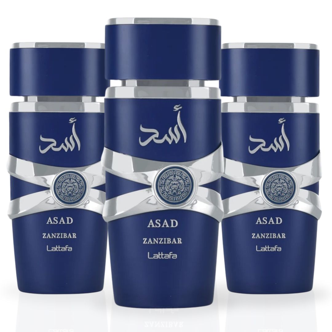 Asad Zanzibar EDP Spray 100ML (3.4OZ) by Lattafa | Long Lasting, Embrace The Essence Of Rich Tropical Paradise. (PACK OF 3)