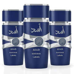 Asad Zanzibar EDP Spray 100ML (3.4OZ) by Lattafa | Long Lasting, Embrace The Essence Of Rich Tropical Paradise. (PACK OF 3)