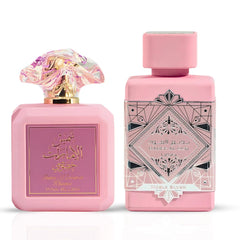 Pink Blush Shams Al Emarat Khususi by Ard Al Zaafaran & Bad'ee Al Oud Noble Blush by Lattafa - Eau De Parfum Sprays 100ML (3.4 OZ) | A Luxurious Duo of Fruity Florals & Creamy Gourmands (Bundle)