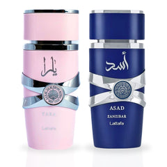 Yara & Asad Zanzibar EDP Sprays 100ML (3.4 OZ) By Lattafa | A Perfect Balance Of Feminine Charm And Masculine Power. (BUNDLE)