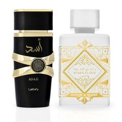 Asad And Bad'ee Al Oud Honor & Glory EDP Sprays 100ML (3.4OZ) By Lattafa | Double The Impact, Twice The Confidence. (DELUXE BUNDLE)