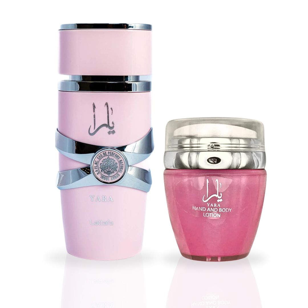 Yara For Women EDP Spray 100ML (3.4 OZ) by Lattafa & Yara Hand & Body Lotion 45ML by Ard Al Zaafaran (SENSATIONAL BUNDLE)