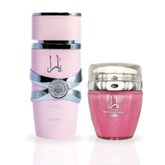 Yara For Women EDP Spray 100ML (3.4 OZ) by Lattafa & Yara Hand & Body Lotion 45ML by Ard Al Zaafaran (SENSATIONAL BUNDLE)