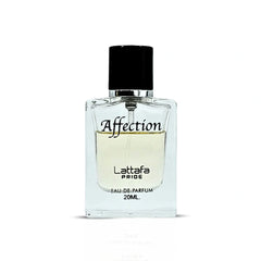 Affection Eau de Parfum Spray 20ml (0.6 oz) by Lattafa Pride (Velvet Pouch)