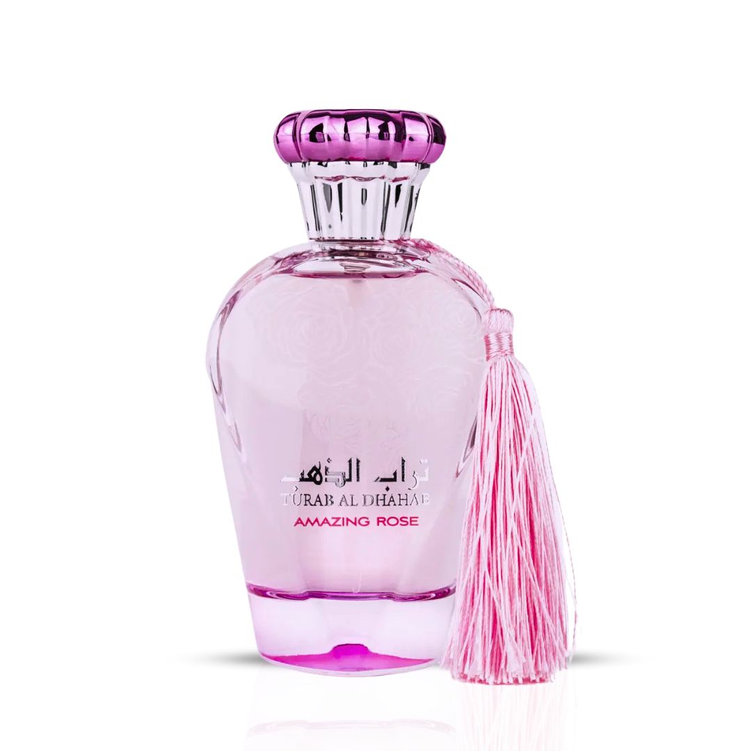 Turab Al Dhahab Amazing Rose Eau De Parfum Spray 100ML (3.4 OZ) by Ard Al Zaafaran (Velvet Pouch)