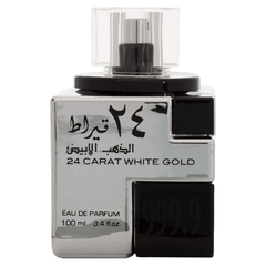 24 Carat White Gold EDP - 100ML (3.4 oz) by Lattafa (WITH VELVET POUCH)
