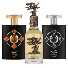 Al Qiam Gold, Al Qiam Silver & Eternal Oud EDP-100ml by Lattafa