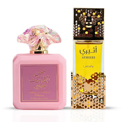 Pink Blush by Ard Al Zaafaran & Atheeri by Lattafa – Eau de Parfum Sprays 100ml (3.4 oz) | A Dreamy Duet of Juicy Sweetness and Delicate Floral Elegance (Bundle)