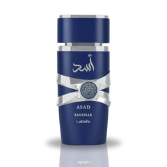 Asad Zanzibar Eau de Parfum Spray 100ml (3.4 oz) by Lattafa (Velvet Pouch)