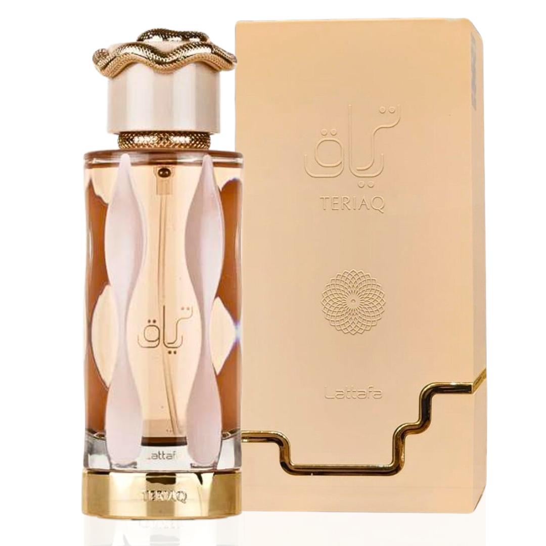 TERIAQ EDP Spray 100ML (3.4 OZ) by Lattafa, Long Lasting Perfumes for Men & Women | Caramel, Leather, Musky, Sweet.