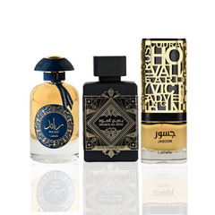 Lattafa Perfumes Collection of Ra’ed Luxe Gold, Bade’e Al Oud for Glory & Jasoor - EDP 100ML (3.4OZ) Long Lasting Scents of Arabia, Perfumes for Men Original. (BUNDLE)