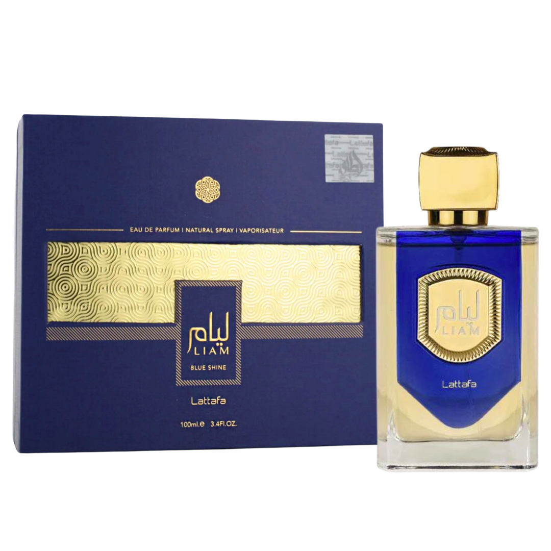 Liam Blue Shine EDP Spray 100ML (3.4 OZ) by Lattafa, Refreshing and Aromatic Fragrances for Men & Women.