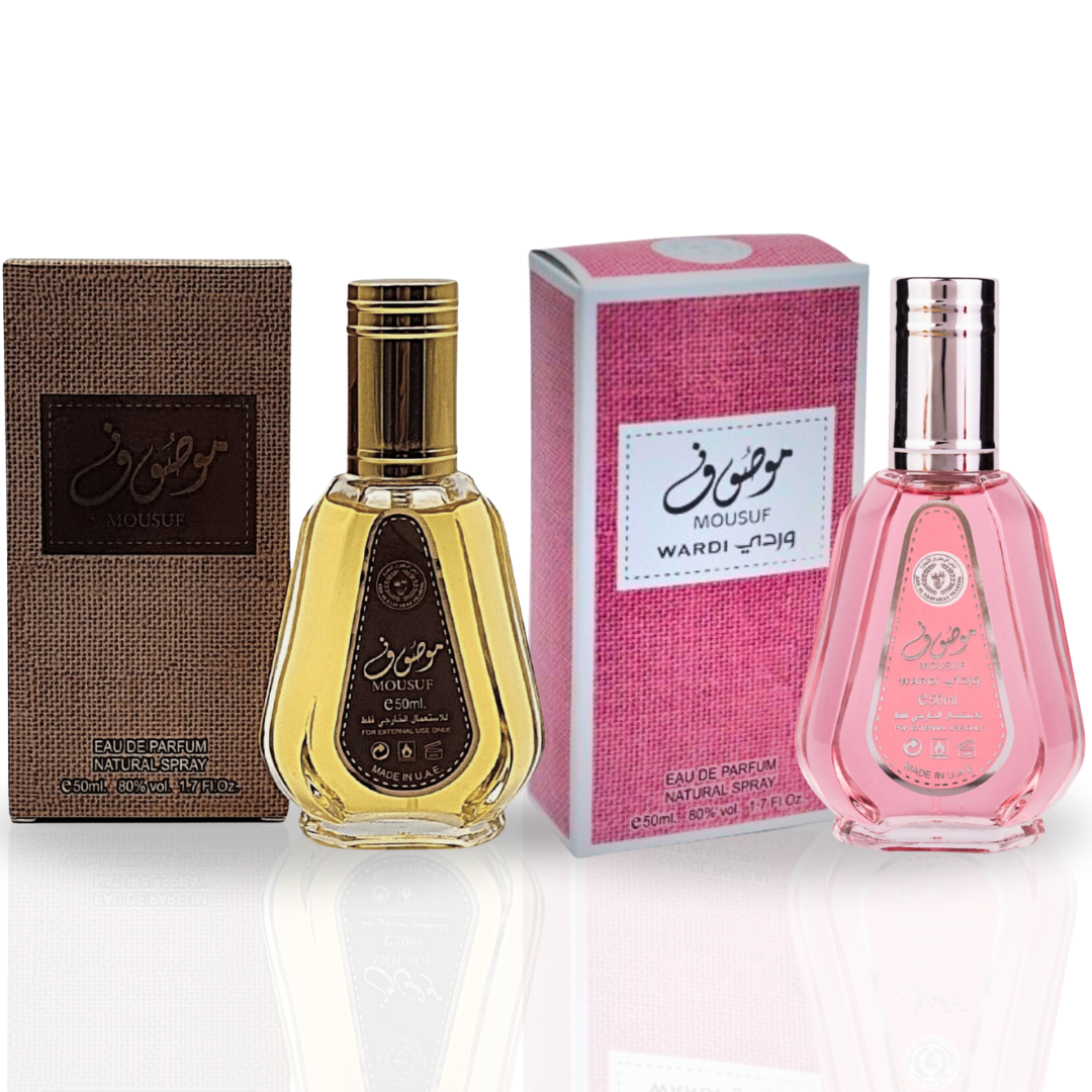 Mousuf & Mousuf Wardi - EDP Sprays 50ML (1.7 OZ) by Ard Al Zaafaran | Long Lasting, Fruity, Floral, Gourmand, Fragrances For Men & Women. (Value Pack)