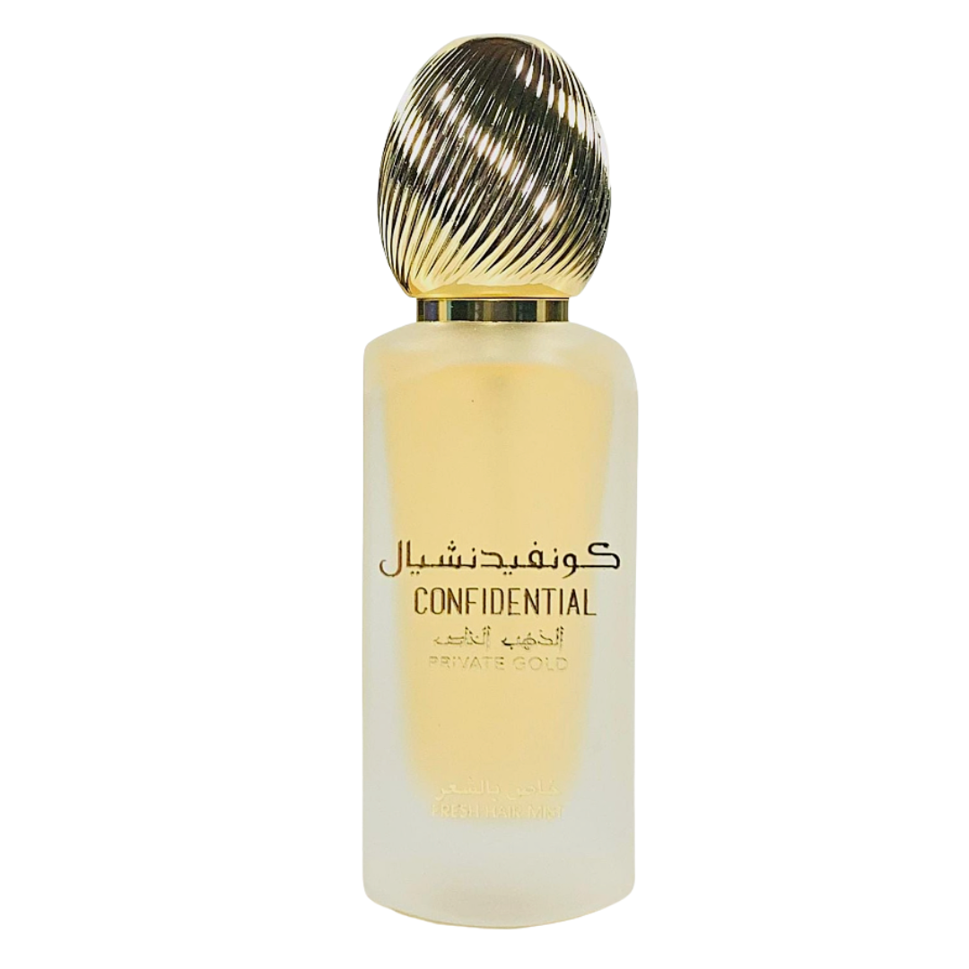 Confidential Private Gold Hair Mist 50ml by Lattafa (WITH VELVET POUCH)