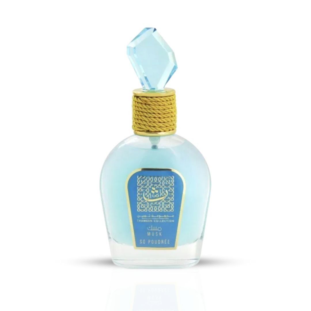 So Poudree - Thameen Collection Musk Eau De Parfum Spray 100ML (3.4 OZ) by Lattafa (Velvet Pouch)