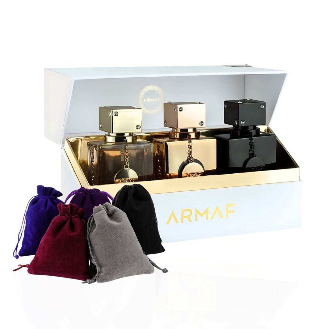 3PC Club De Nuit For Women Collector's Pride Parfum Gift Set - Eau De Parfum Sprays 30ML (1 OZ) By Armaf (Velvet Pouch)