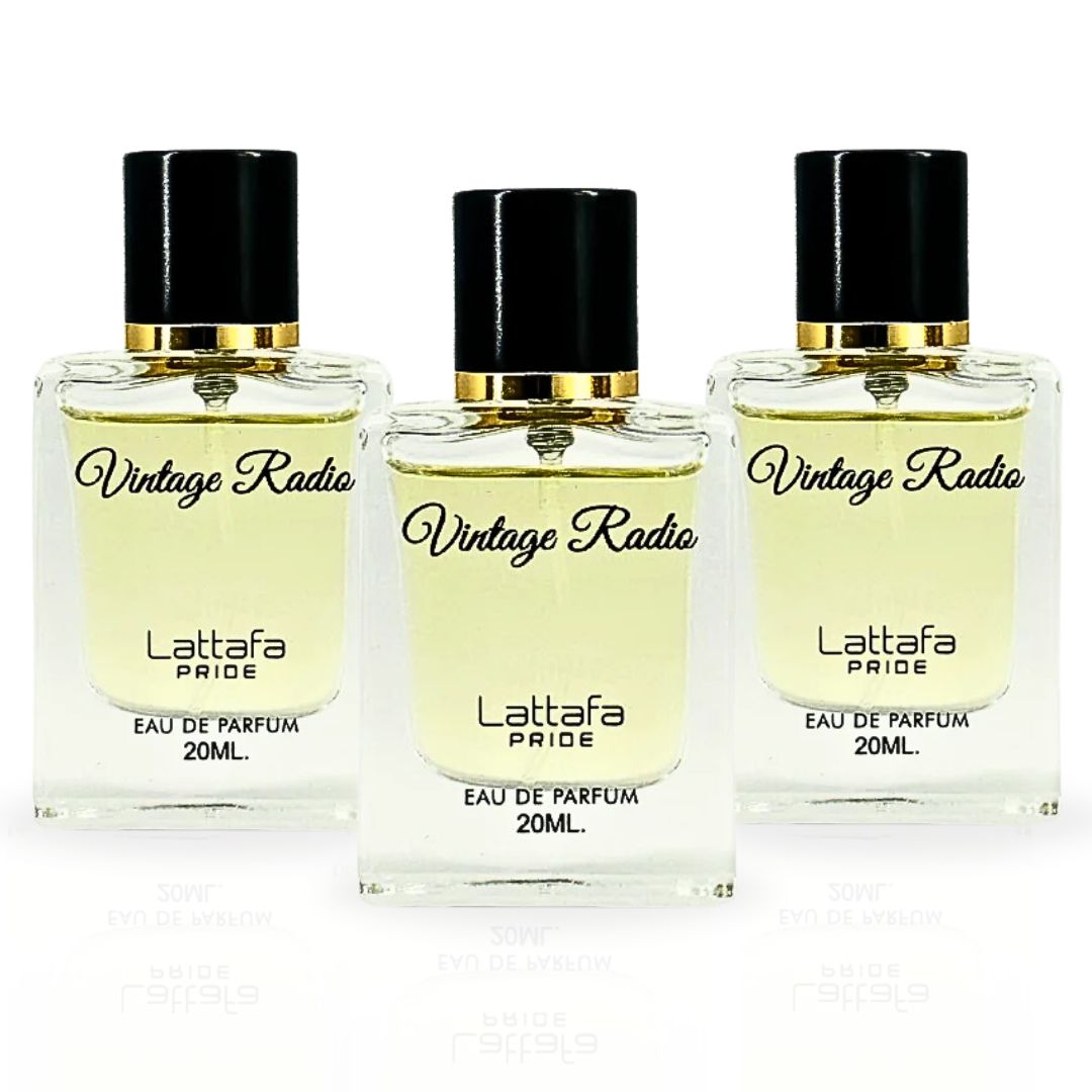 Vintage Radio EDP Spray 20ML (0.6 OZ) By Lattafa Pride | Luxurious Fragrance Miniatures. (PACK OF 3)