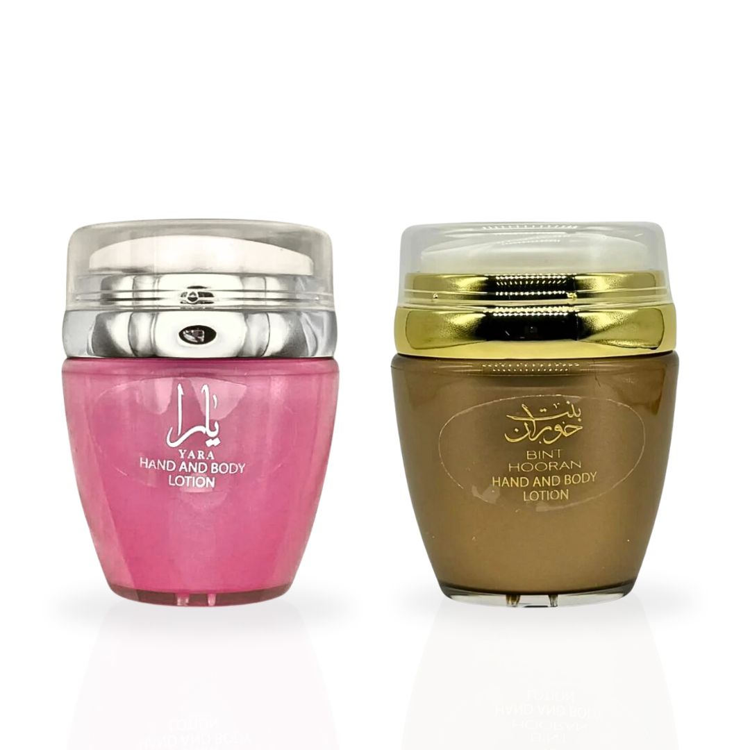 Yara & Bint Hooran - Hand & Body Lotion 45ML By Ard Al Zaafaran | Ultra Moisturizing, Skin-Nourishing, Replenishes Dry Skin, Sweet Fragrance. (AMAZING BUNDLE)