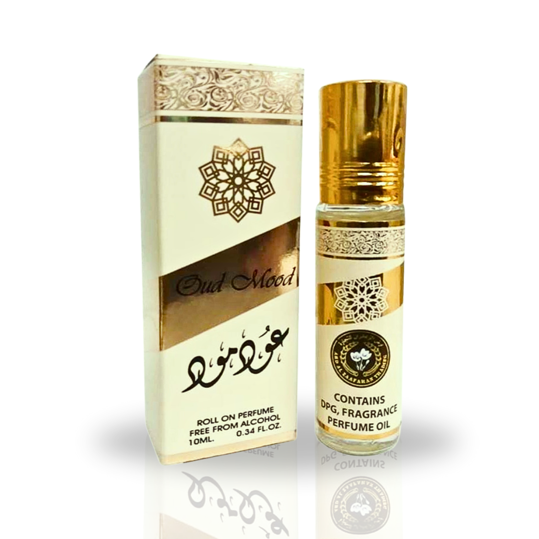 6PCS Oud Mood Roll-On Perfume Oil - CPO 10ML (0.34OZ) by Ard Al Zaafaran | Long Lasting, Miniature Perfume Oil For Men & Women. (Pack Of 6)
